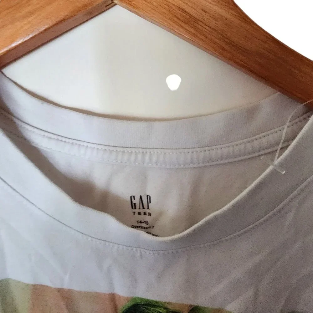 Gap Teen Selena Gomez White Oversized‎ T Shirt Tee 14 16 Years